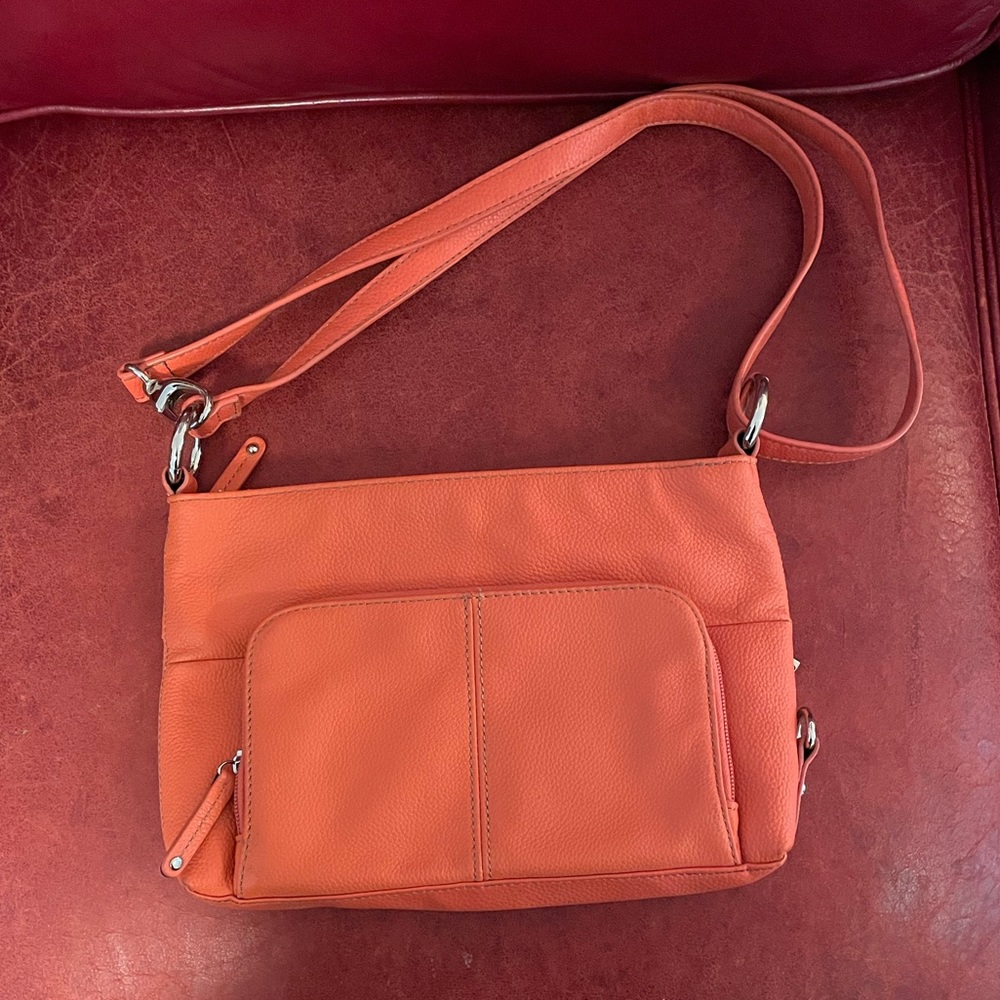 Pink Tignanello 11” W x 7” H Pink Leather Purse